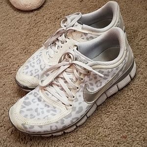 White & Gray cheetah print nikes